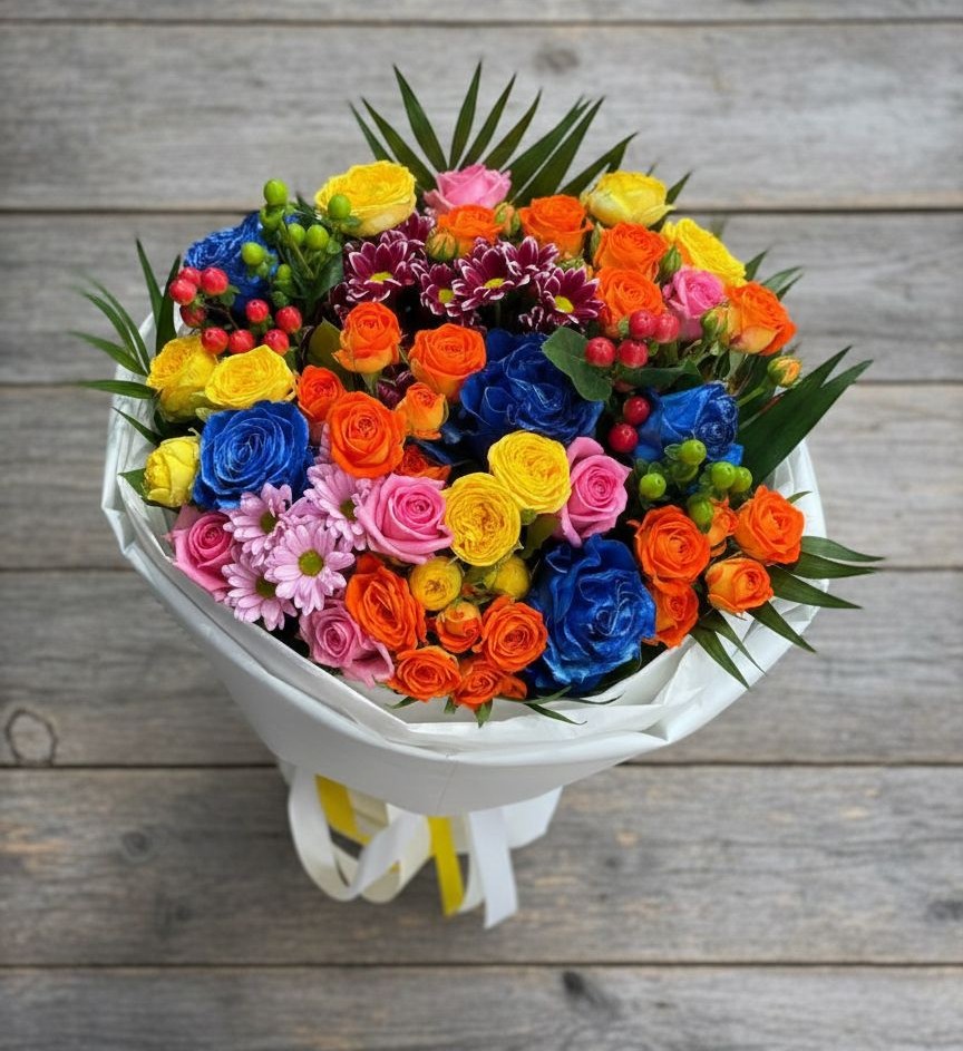 Букет цветов из: Розы и Хризантемы в Соколе Вологодской области