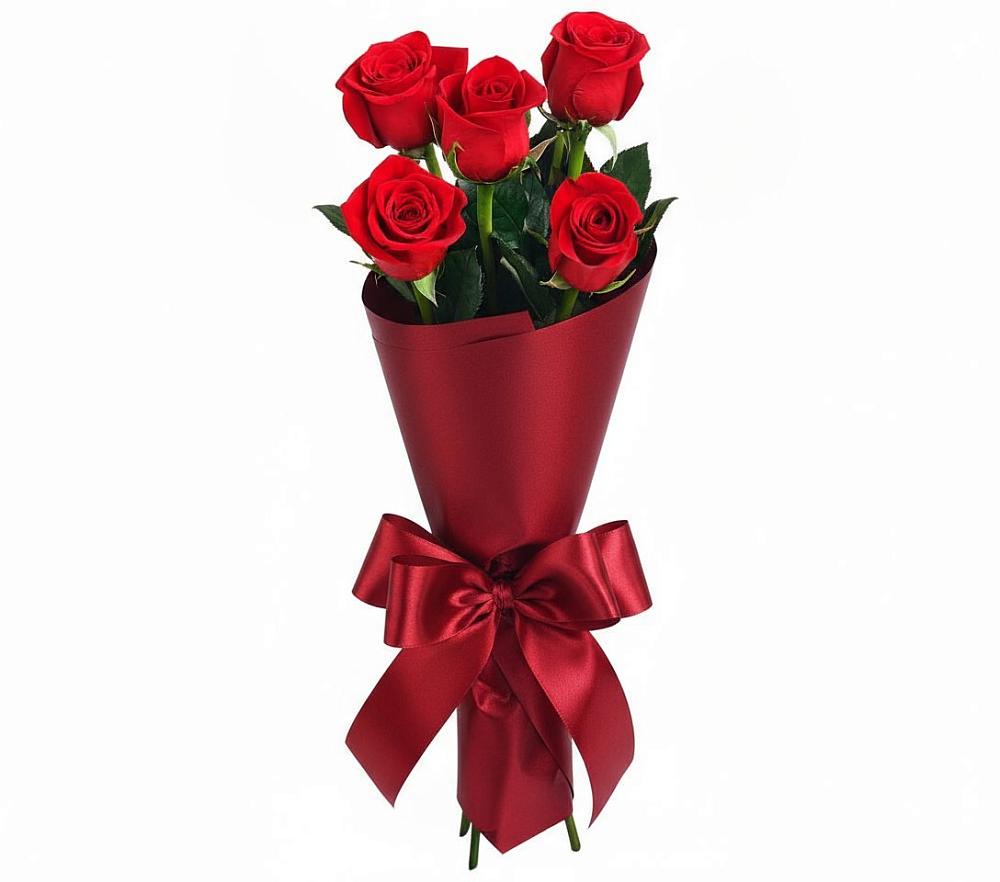 Букет 5 Красных роз Эдлесс Лав в Соколе Вологодской области
