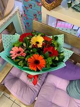 Букет цветов из:  Герберы, Хризантемы и Альстромерии #REPLACE_PRED# Соколе Вологодской области