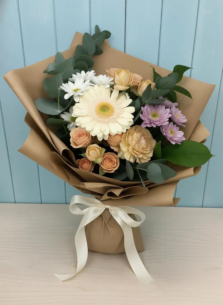 Букет цветов из: Герберы и Хризантемы в Соколе Вологодской области