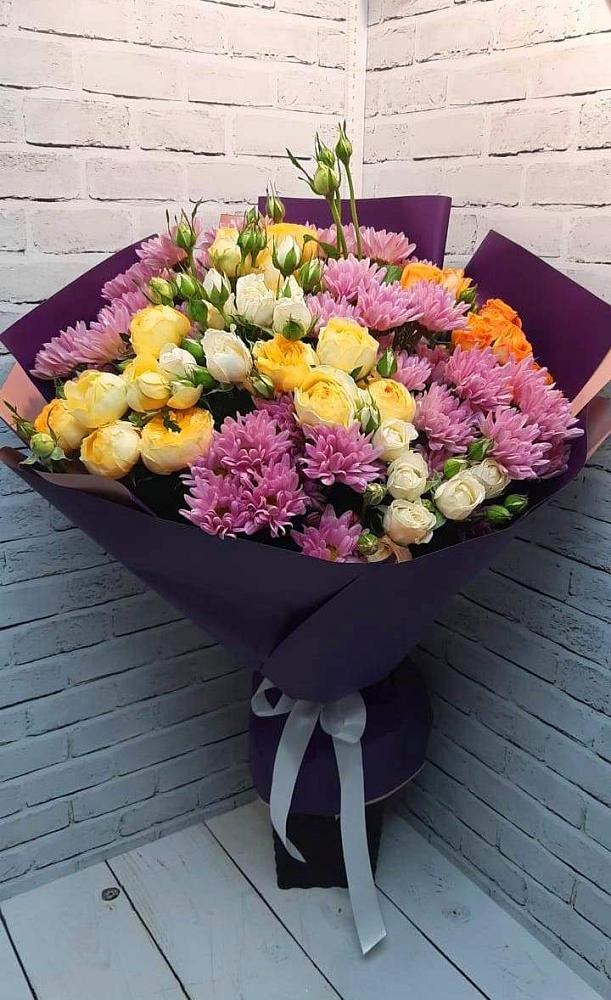 Букет цветов из: Хризантемы и Розы в Соколе Вологодской области