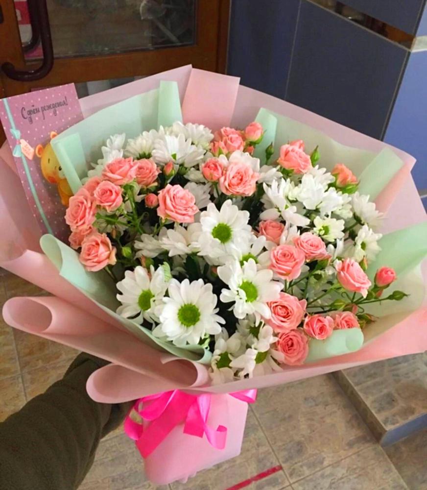 Букет цветов из: Розы и Хризантемы в Соколе Вологодской области