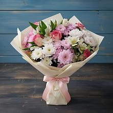 Букет цветов из:  Хризантемы, Альстромерии и Розы в Соколе Вологодской области