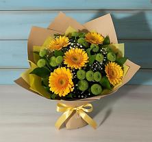 Букет цветов из:  Герберы и Хризантемы в Соколе Вологодской области