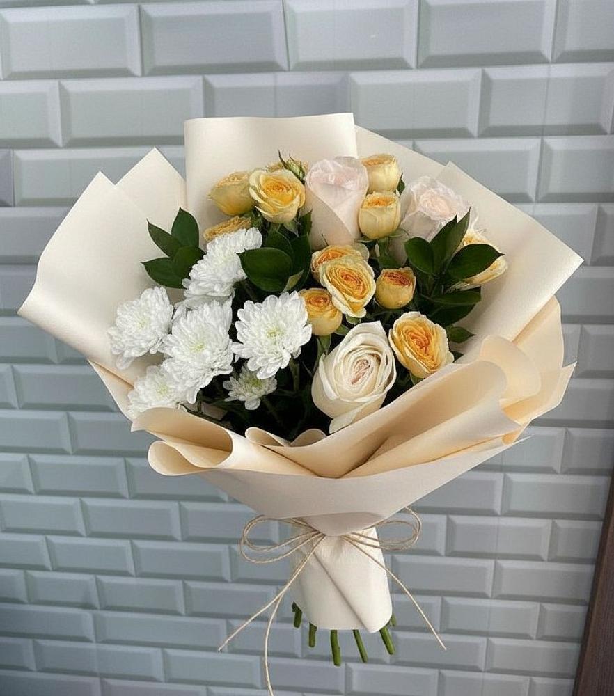 Букет цветов из: Розы и Хризантемы в Соколе Вологодской области