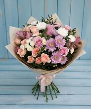 Букет цветов из:  Хризантемы, Розы и Альстромерии #REPLACE_PRED# Соколе Вологодской области