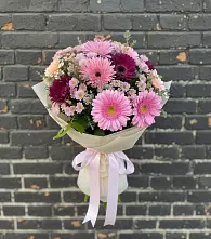 Букет цветов из:  Герберы и Хризантемы #REPLACE_PRED# Соколе Вологодской области