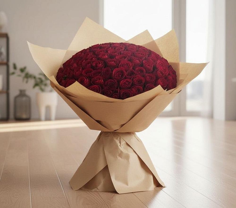 Букет 101 Красная роза в Соколе Вологодской области