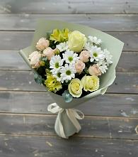 Букет цветов из:  Альстромерии, Розы и Хризантемы в Соколе Вологодской области